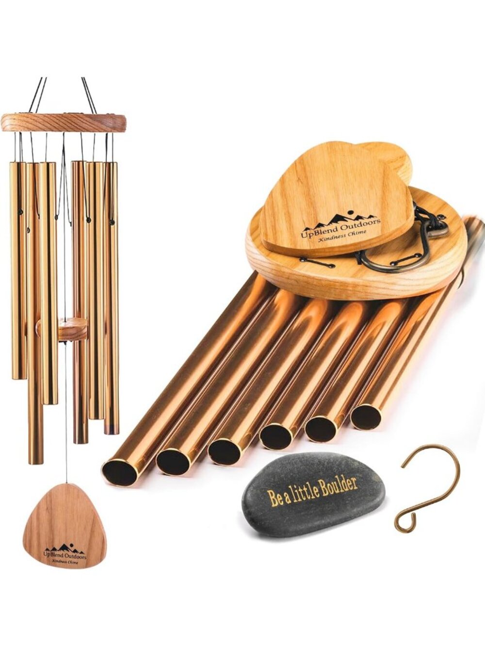 29-Inch Deep Tone Bronze Wind Chimes for Outdoor Decor, Meaningful Sympathy Gift